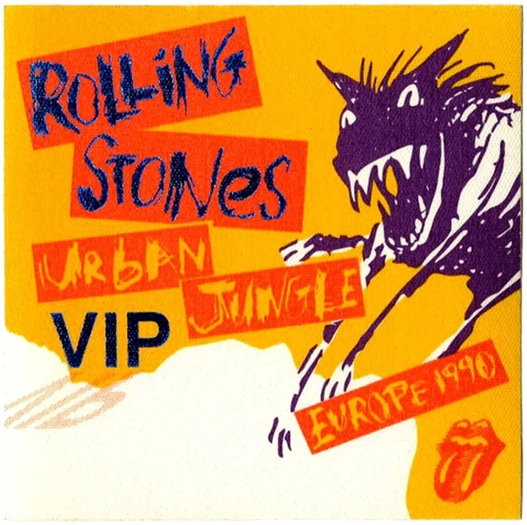 Rolling Stones 1990 Urban Jungle Concert Tour VIP Backstage Pass
