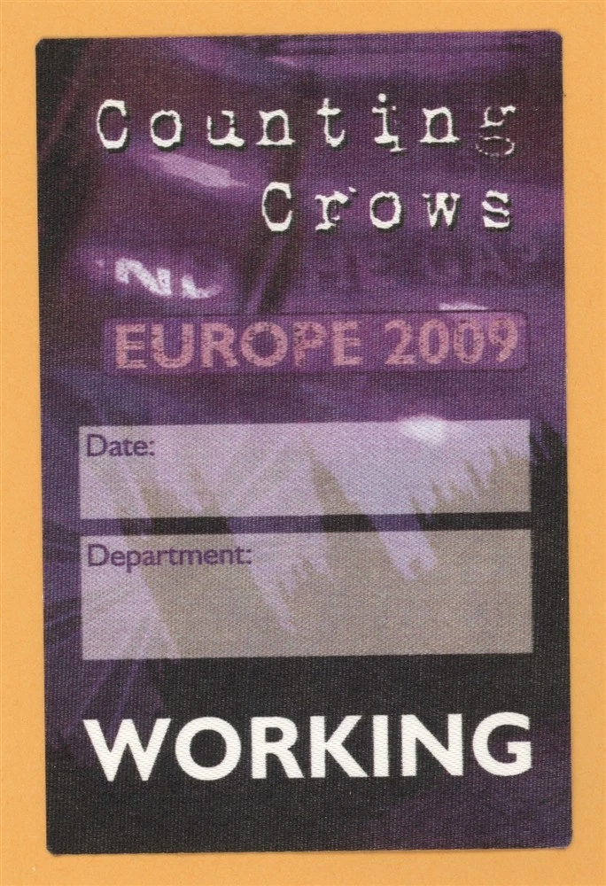 Counting Crows 2009 Saturday Nights Concert Tour WORKING Backstage Pass