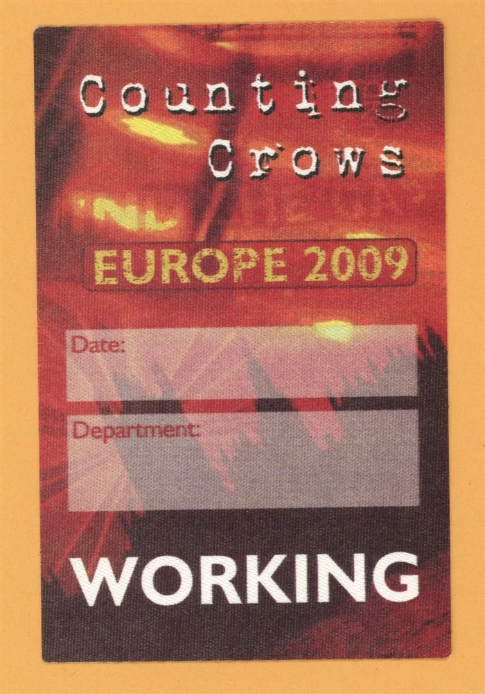 Counting Crows 2009 Saturday Nights Concert Tour WORKING Backstage Pass