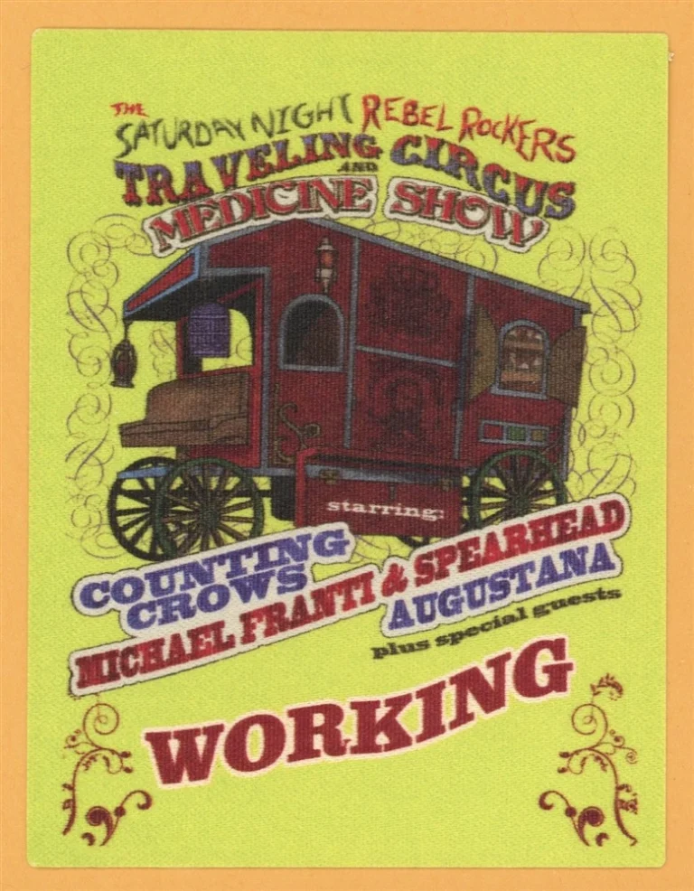 Counting Crows 2009 Saturday Nights Concert Tour WORKING Backstage Pass