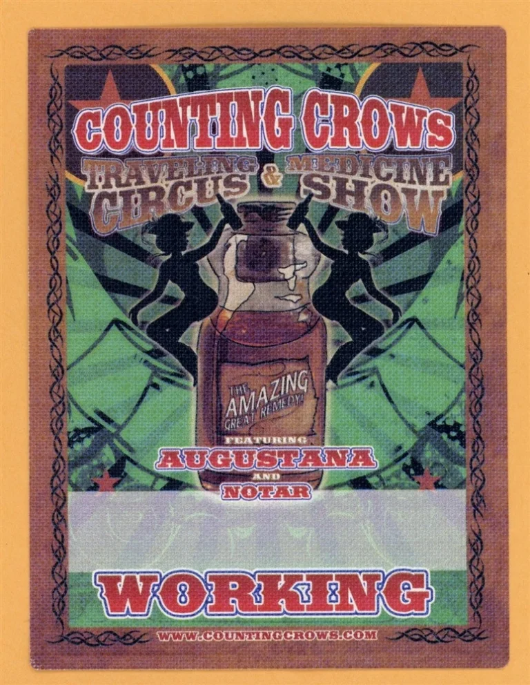 Counting Crows 2009 Saturday Nights Concert Tour WORKING Backstage Pass