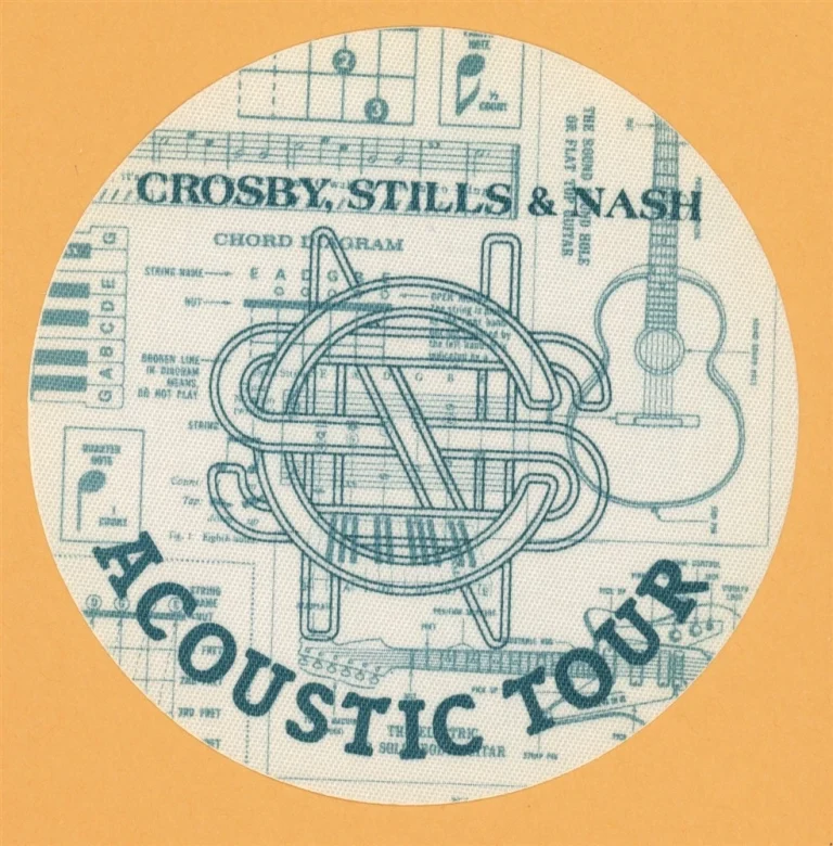 Crosby, Stills & Nash 1989 Acoustic Concert Tour Backstage Pass