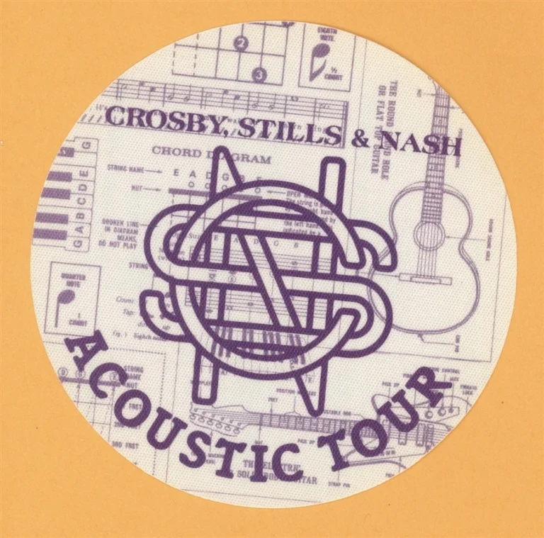 Crosby, Stills & Nash 1989 Acoustic Concert Tour Backstage Pass