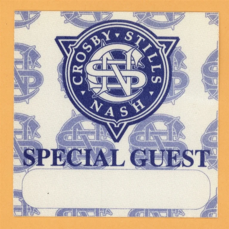 Crosby, Stills & Nash 1989 Concert Tour GUEST Backstage Pass