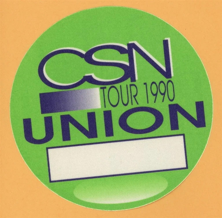 Crosby, Stills & Nash 1990 Concert Tour UNION Backstage Pass