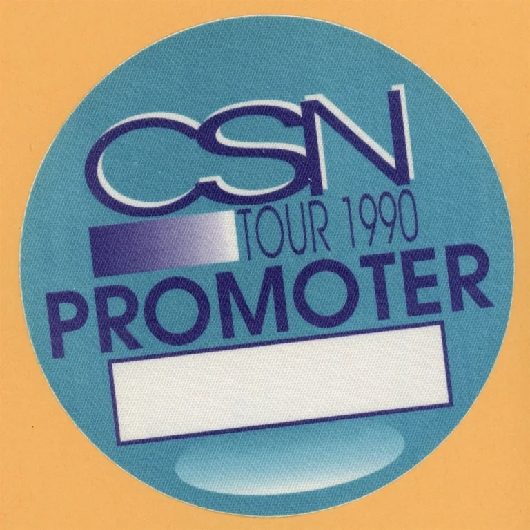 Crosby, Stills & Nash 1990 Concert Tour UNION Backstage Pass