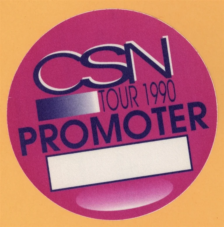 Crosby, Stills & Nash 1990 Concert Tour UNION Backstage Pass