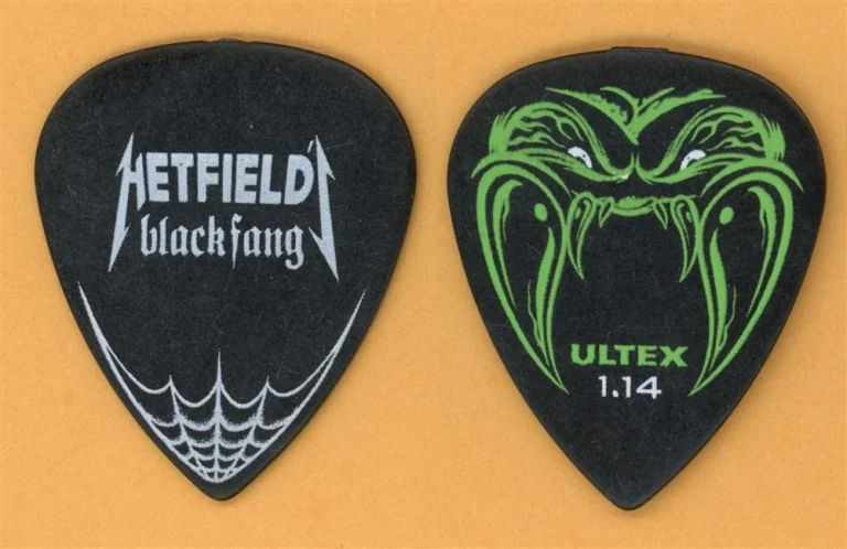 Metallica James Hetfield Vintage Guitar Pick - 2010 Tour Black Fang Ultex 1.14