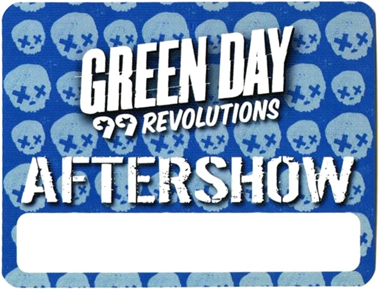 Green Day 2013 99 Revolutions Concert Tour After Show Backstage Pass