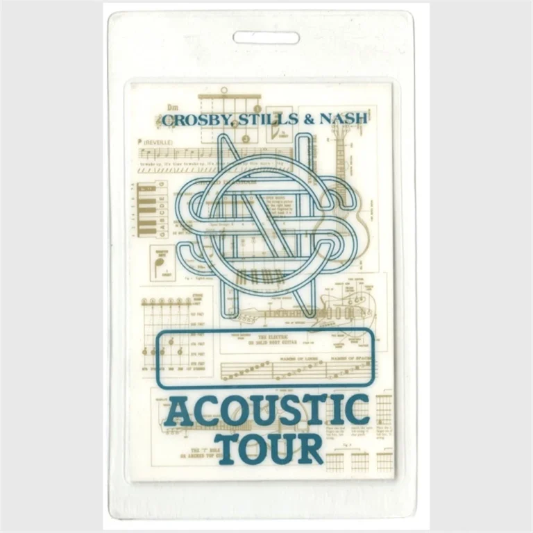 Crosby Stills Nash 1992 Concert Laminated Backstage Pass Acoustic Tour