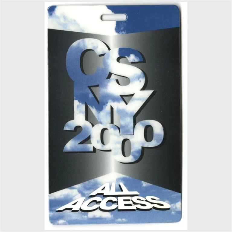 Crosby Stills Nash & Young 2000 Concert Tour All Access Laminated Backstage Pass