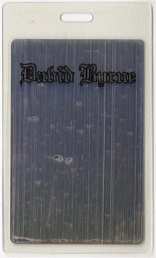 David Byrne 1990's Concert Tour VIP Laminated Backstage Pass Talking Heads