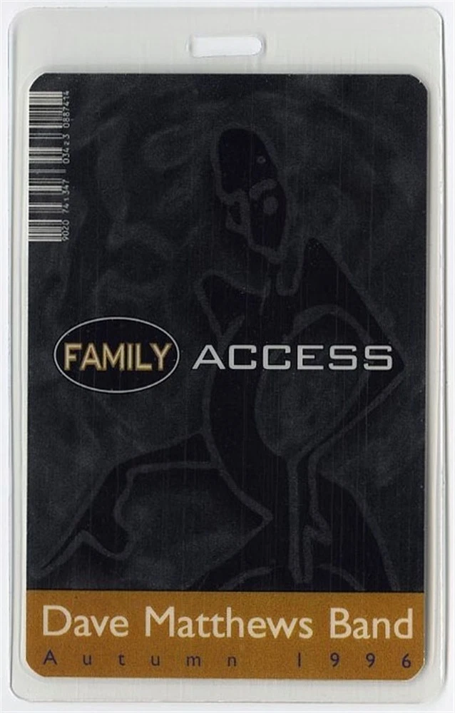 Dave Matthews 1996 Concert Tour Foil Laminated Backstage Pass