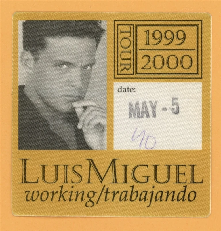 Luis Miguel 1999 Concert Tour Backstage Pass