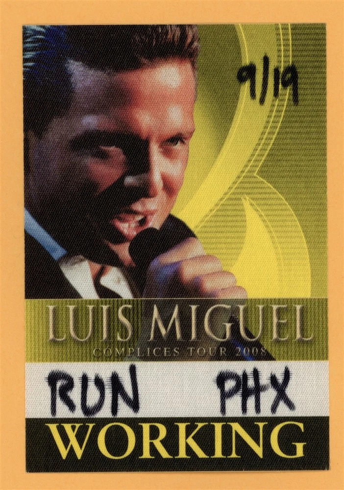 Luis Miguel 2008 Concert Tour WORKING Backstage Pass