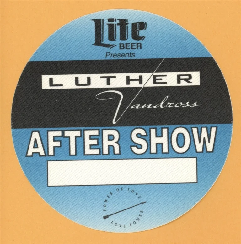 Luther Vandross 1991 Power of Love Concert Tour AFTER SHOW Backstage Pass
