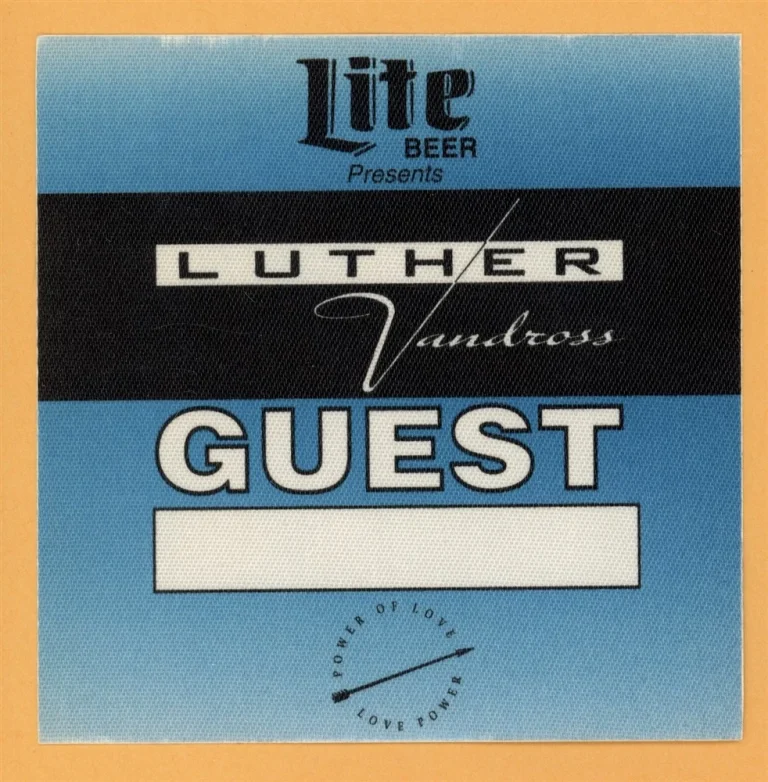 Luther Vandross 1991 Power of Love Concert Tour GUEST Backstage Pass