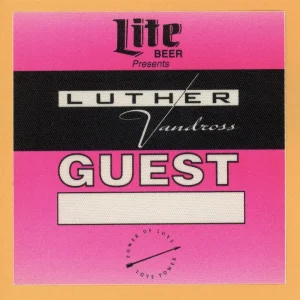 Luther Vandross 1991 Power of Love Concert Tour GUEST Backstage Pass