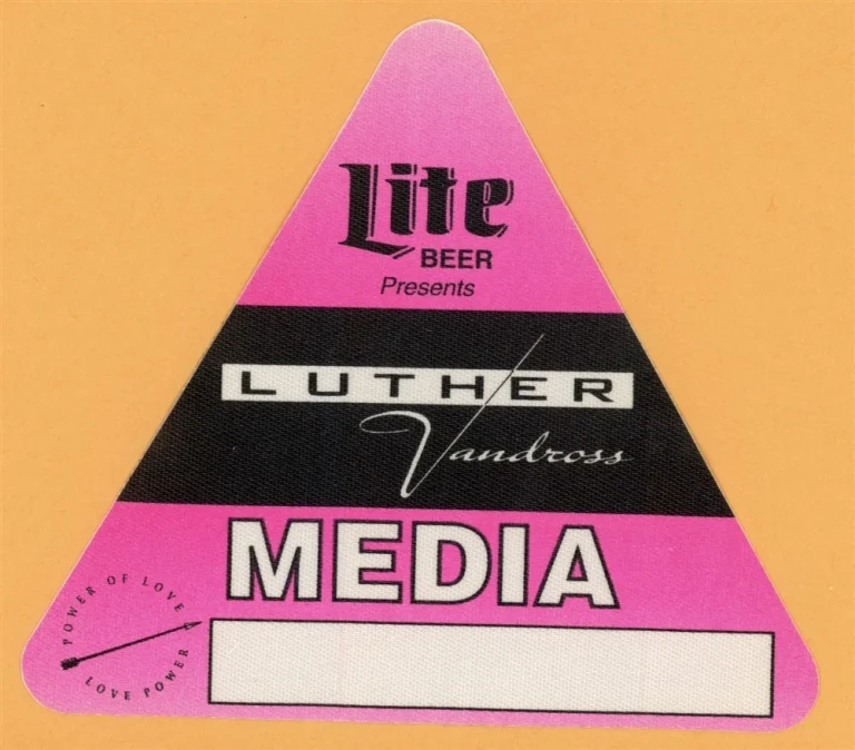Luther Vandross 1991 Power of Love Concert Tour MEDIA Backstage Pass