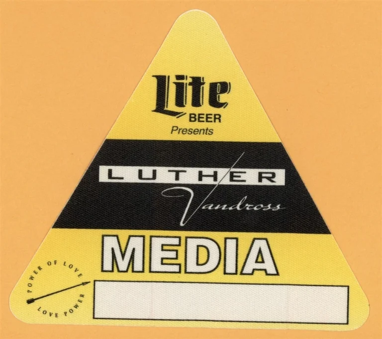 Luther Vandross 1991 Power of Love Concert Tour MEDIA Backstage Pass