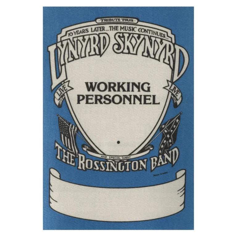 Lynyrd Skynyrd 1987 Tribute Concert Tour Working Backstage Pass