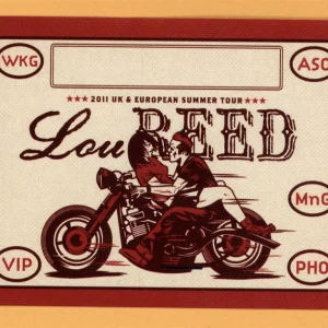 Lou Reed 2011 European Summer Concert Tour Backstage Pass