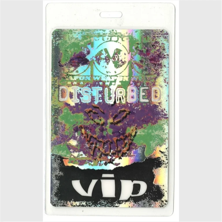 Disturbed 2001 Music as a Weapon Concert Tour VIP Laminated Backstage Pass