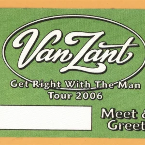 Van Zant 2006 Get Right With The Man Concert Tour Meet & Greet Backstage Pass