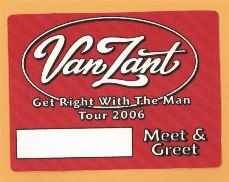 Van Zant 2006 Get Right With The Man Concert Tour Meet & Greet Backstage Pass