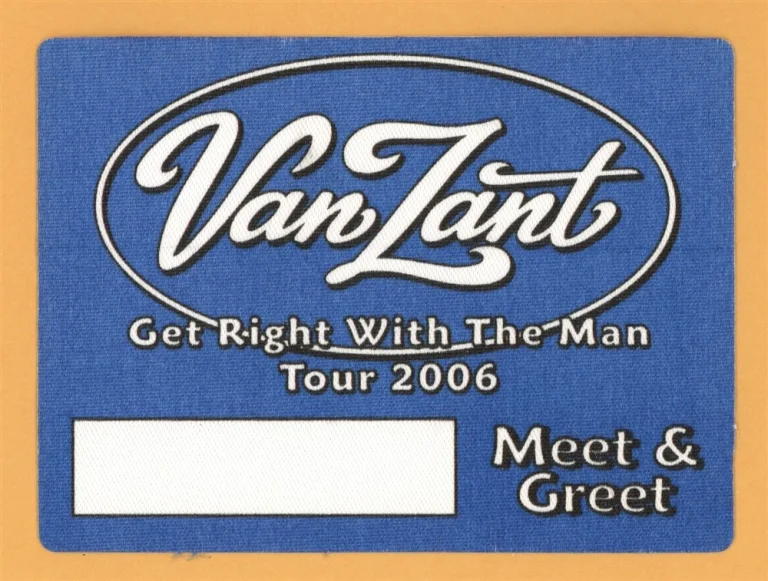 Van Zant 2006 Get Right With The Man Concert Tour Meet & Greet Backstage Pass