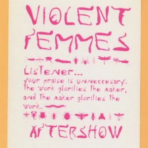 Violent Femmes 1998 Concert Tour After Show Backstage Pass