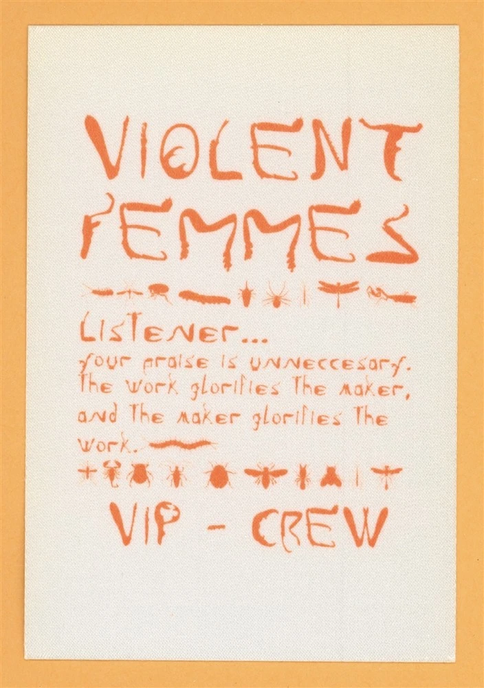Violent Femmes 1998 Concert Tour VIP Backstage Pass