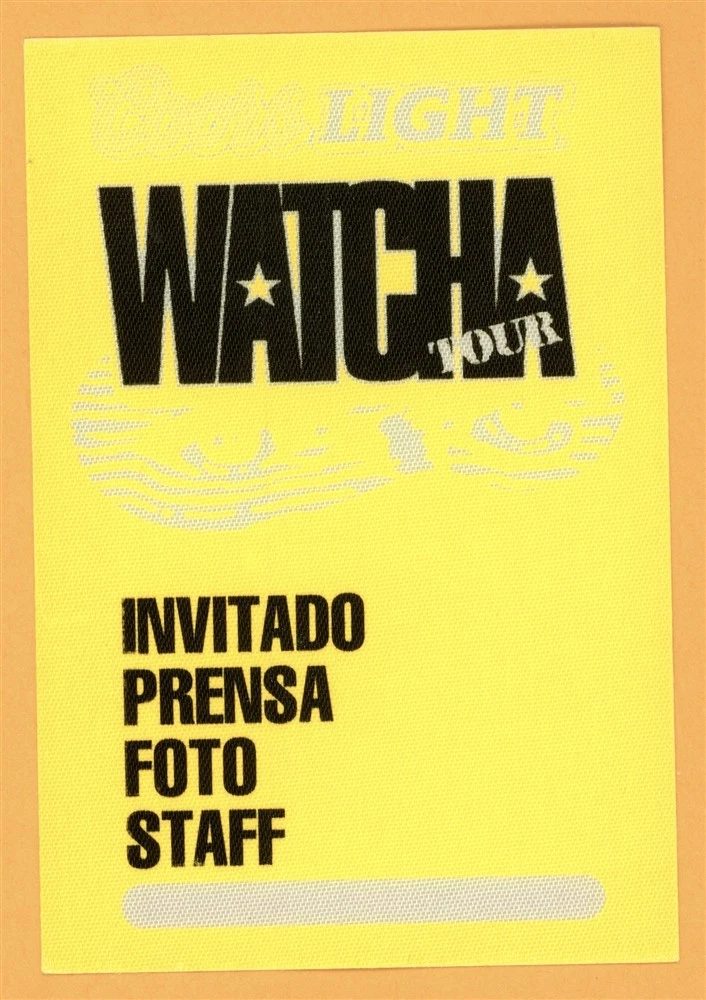WATCHA 2008 CONCERT TOUR BACKSTAGE PASS COLLECTIBLE MEMORABILIA