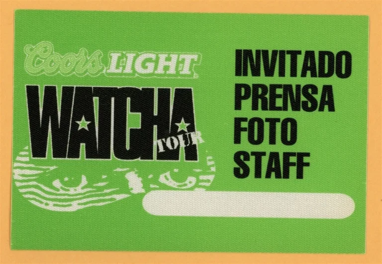 WATCHA 2008 CONCERT TOUR BACKSTAGE PASS COLLECTIBLE MEMORABILIA