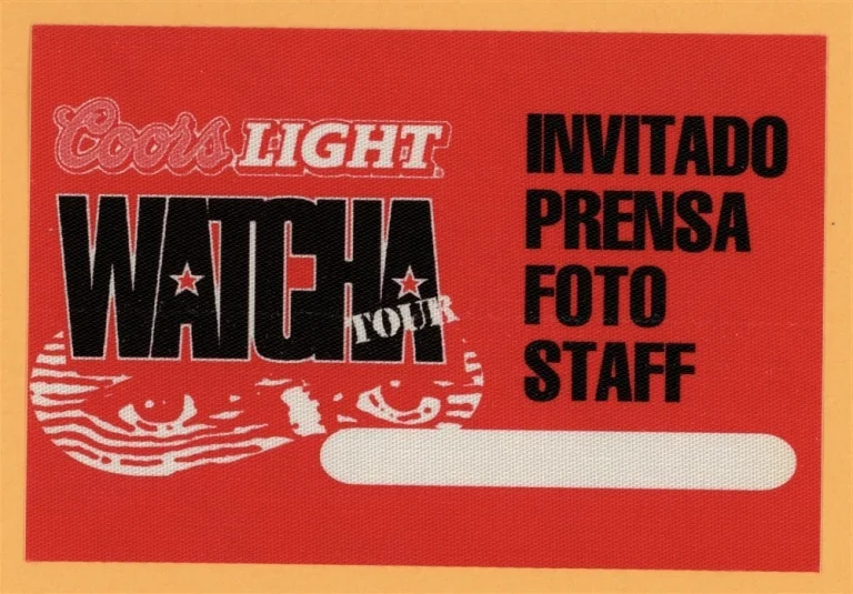 WATCHA 2008 CONCERT TOUR BACKSTAGE PASS COLLECTIBLE MEMORABILIA