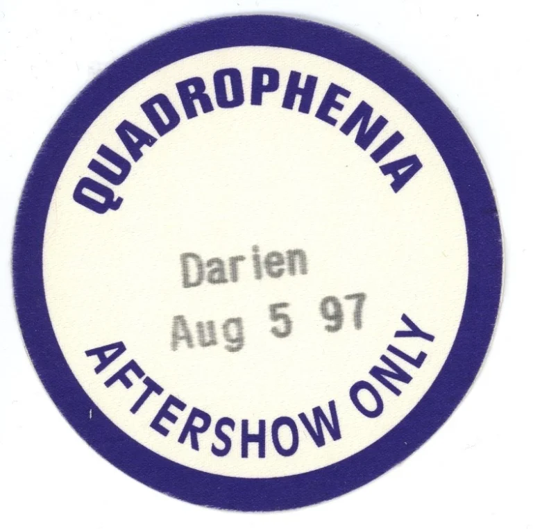 The Who 1996 Quadrophenia DARIEN Aftershow Backstage Pass