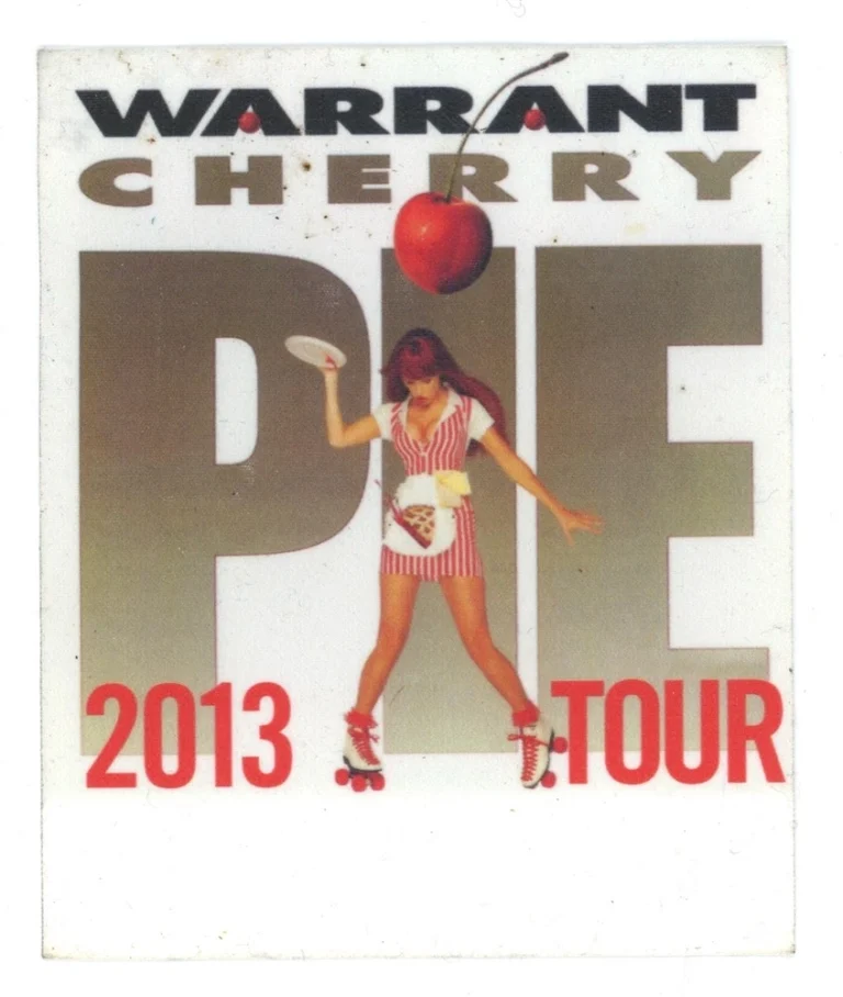 Warrant Cherry Pie Backstage Pass - 2013 20th Anniversary Tour