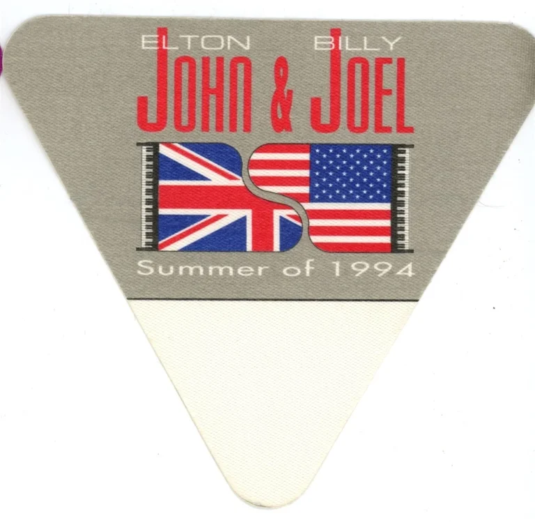 Billy Joel Elton John Triangle GREY Backstage Pass - 1994 Face to Face Tour
