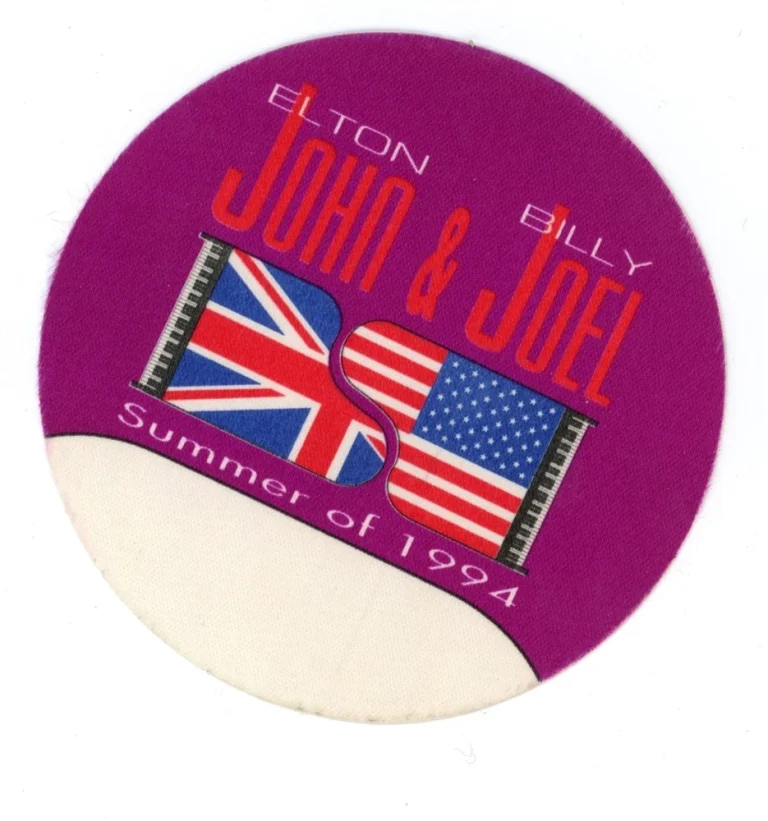 Billy Joel Elton John Round Purple Backstage Pass - 1994 Face to Face Tour