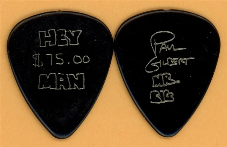 Mr. Big Paul Gilbert Hey $75.00 Man Vintage Guitar Pick - 1996 Hey Man Tour
