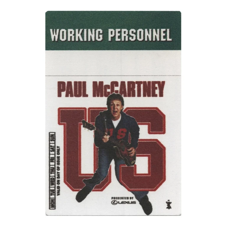 Paul McCartney 2005 Chaos and Creation Concert Tour Working Backstage Pass