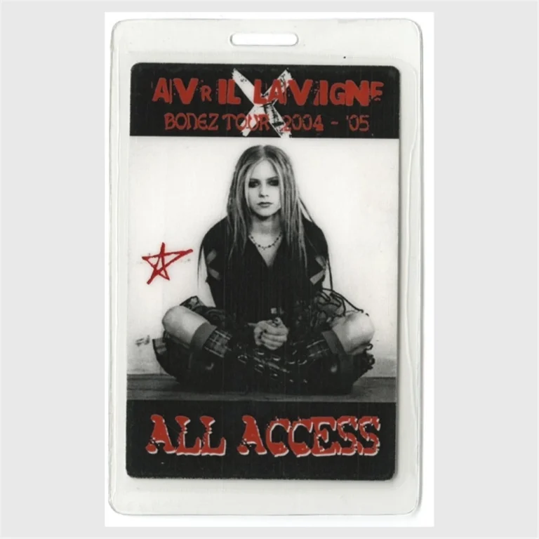 Avril Lavigne 2004 Bonez Concert Tour All Access Laminated Backstage Pass