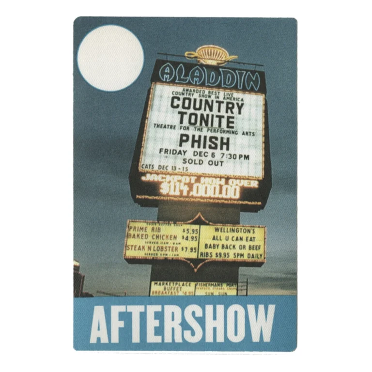 Phish 2000 Farmhouse Concert Tour After Show Backstage Pass - Aladdin Las Vegas