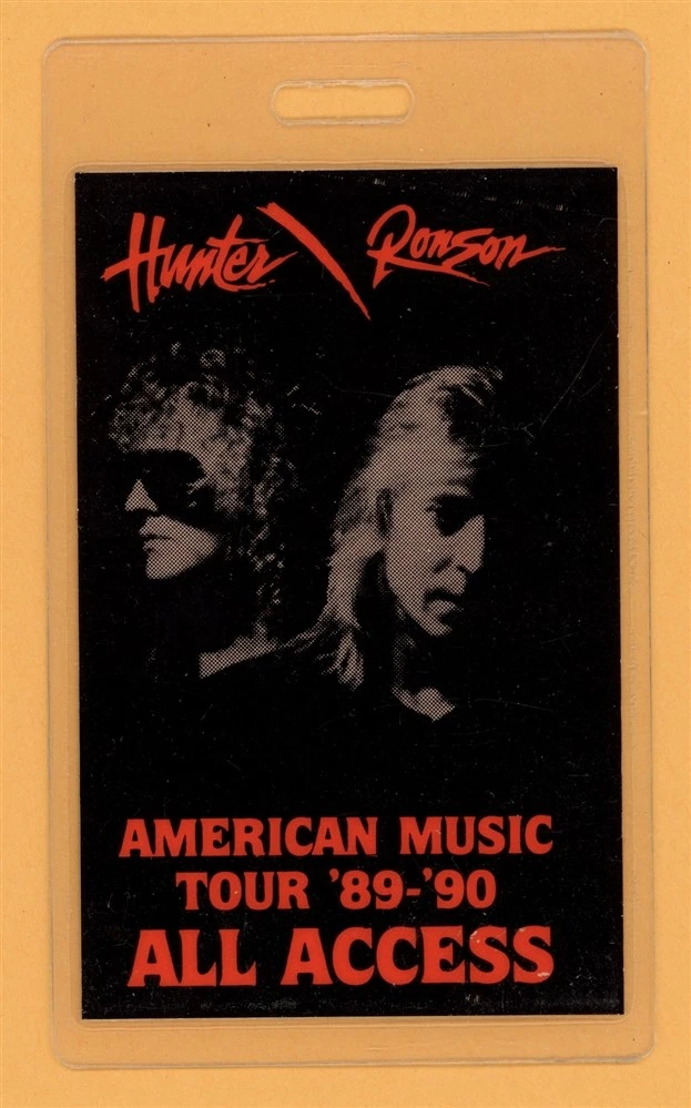 Ian Hunter 1989 Mick Ronson Tour All Access Laminated Backstage Pass
