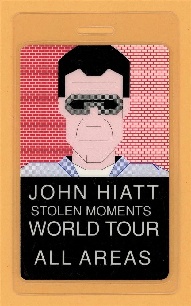 John Hiatt 1990 Stolen Moments Tour AA Laminated Backstage Pass