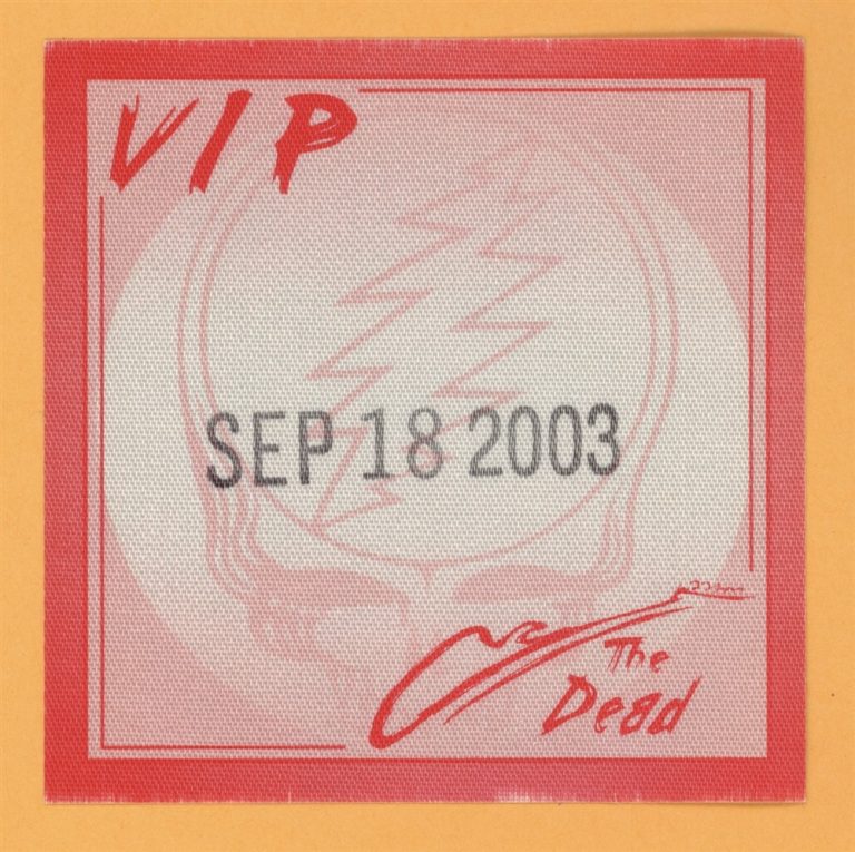 Grateful Dead 2004 Wave That Flag Concert Tour VIP Backstage Pass