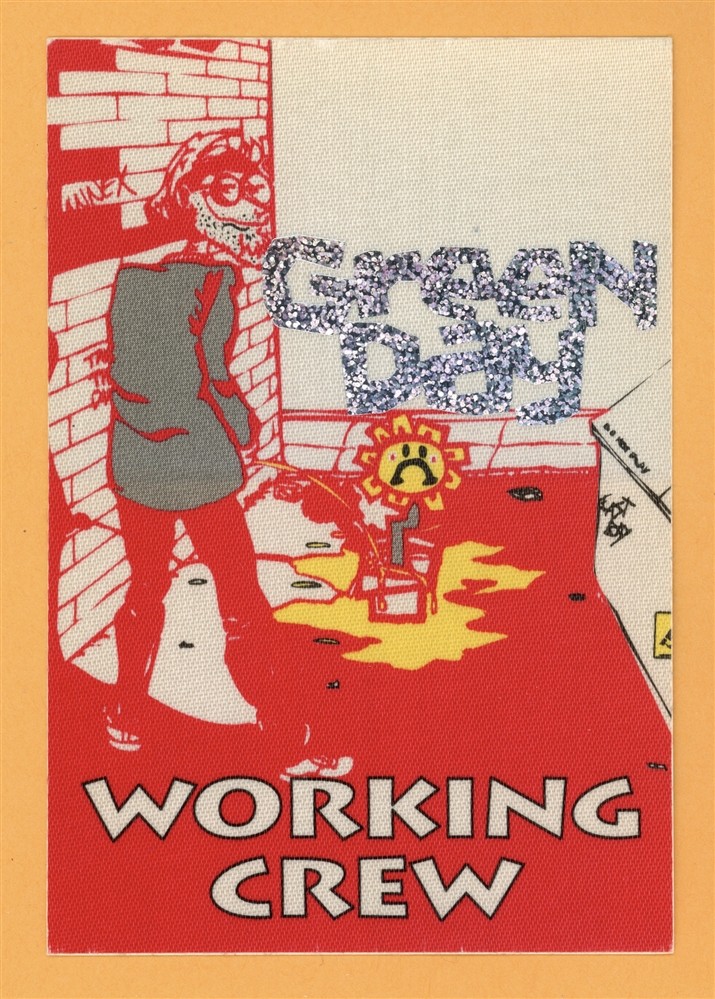 Green Day 1992 Kerplunk Concert Tour Working Backstage Pass