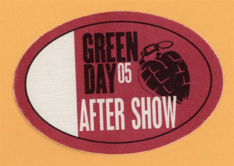 Green Day 2005 American Idiot Concert Tour After Show Backstage Pass