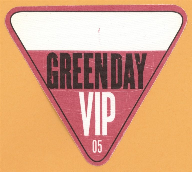 Green Day 2005 American Idiot Concert Tour VIP Backstage Pass