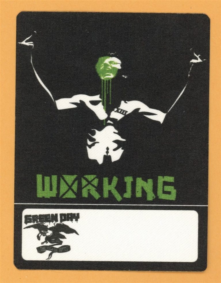 Green Day 2010 21st Century Breakdown Concert Tour Working Backstage Pass
